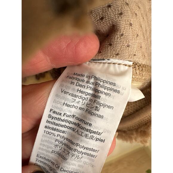 J.Crew Nordic Faux Sherpa Fleece Fair Isle Jacket in Cream & Tan - S - Picture 4 of 8